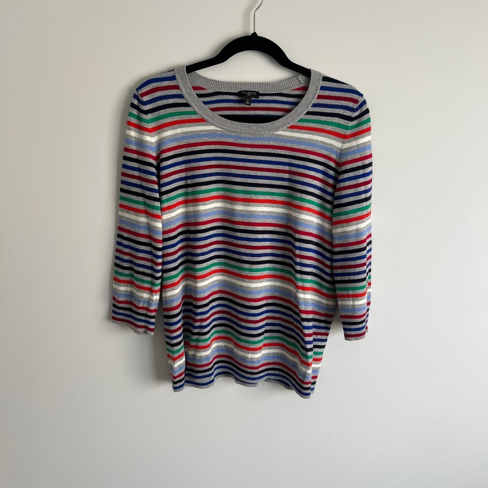 Talbots Multicolor Striped Crewneck Sweater